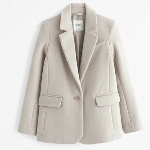 Abercrombie & Fitch Heavy Weight Wool Blend Blazer - Taupe